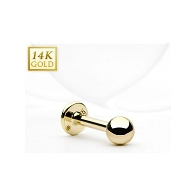 Šperky4U zlatý piercing do brady labreta ZL01101-12063-YG