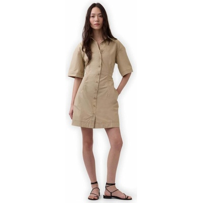 GAP 877685-01 popelínové mini šaty Hnědá