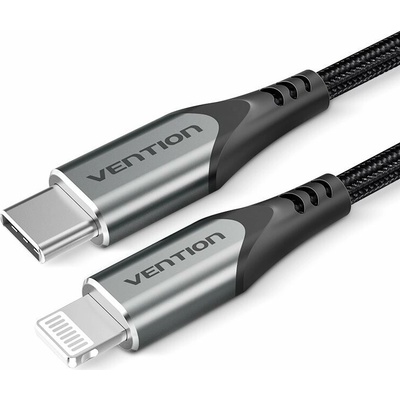 Vention TACHH Lightning MFi USB-C Braided, 2m, šedý