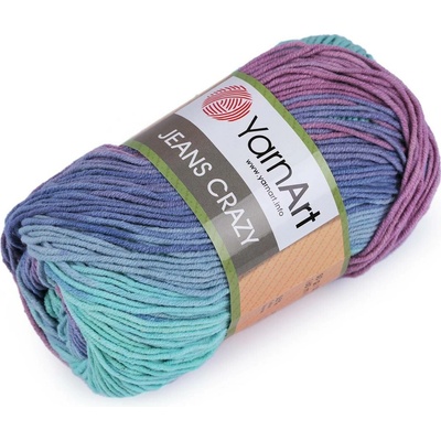 Pletací příze Jeans Crazy 50 g Varianta: 6 (8203) mint modrá, Balení: 1 ks 49606/120839/230580