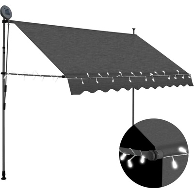 vidaXL Ručně zatahovací markýza s LED světlem 250 cm antracitová