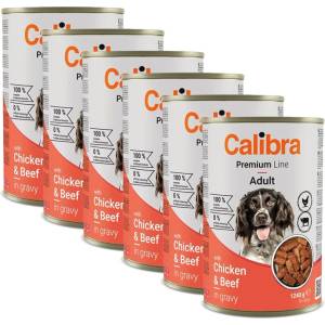 Calibra Dog Premium Adult с пиле и говеждо 6 x 1240 г