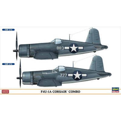 Hasegawa Plastikový model letadla F4U 1 Corsair Combo 2 Kits 02032 1:72