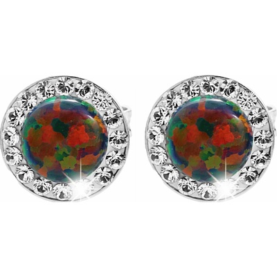 JSB Bijoux Opály s krištáľovými kameňmi Swarovski Vitrail Medium 92400040vm (Ag 925/1000, 1,4 g)