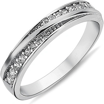 Lillian Vassago Prsten zdobený zirkony v bílém zlatě LLV98 GR045W