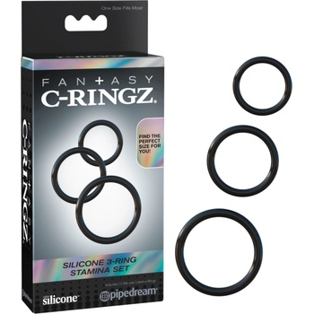 Pipedream Fantasy C-Ringz - комплект черни пенис пръстени