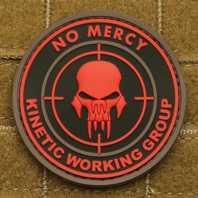 JACKETS TO GO Nášivka NO MERCY - KINETIC GROUP plast ČERNÁ/ČERVENÁ