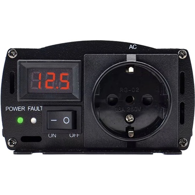 Houli Инвертор на енергия HOULI 12V към 230V, 1300W/2600W, чиста синусоидална вълна, 1 гнездо (HPZD0013U 12V/50Hz/230V/EU)