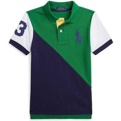 Ralph Lauren Детска памучна тениска с яка Polo Ralph Lauren в зелено с десен 322942107001 (322942107001)