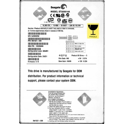 Seagate 20GB PATA IDE/ATA 3,5", ST320014A