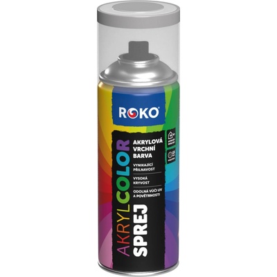 Rokospol Akrylcolor sprej akrylová vrchní barva 400 ml bílá lesk