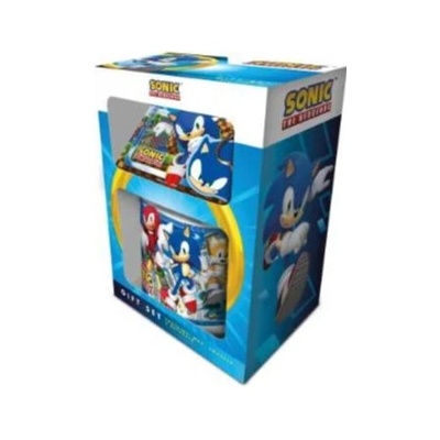 Dárkový set Sonic hrnek, klíčenka a podtácek