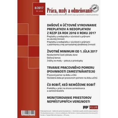 Práca, mzdy a odmeňovanie 8-2017