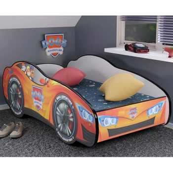 Top Beds auto Racing Car Hero Dogs Adventure oranžová
