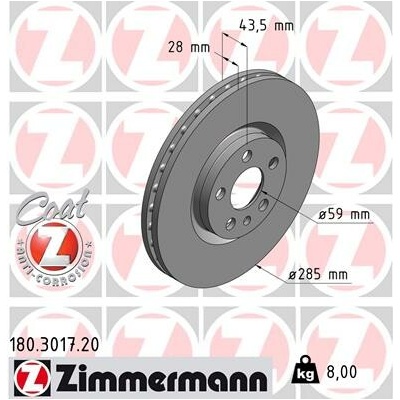 Brzdový kotúč ZIMMERMANN 180.3017.20 (180301720)