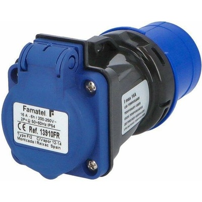 Famatel 13910FR Adaptér 13910FR IP54/250V/16A - vidlice CEE / s kolíkem