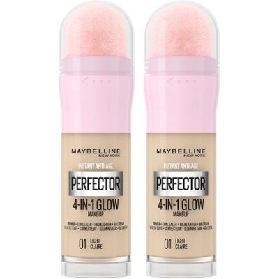 Maybelline Instant Anti-Age Perfector 4-In-1 Glow rozjasňující tekutý make-up s houbičkou 01 Light 20 ml
