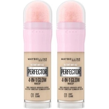 Maybelline Instant Anti-Age Perfector 4-In-1 Glow rozjasňující tekutý make-up s houbičkou 01 Light 20 ml