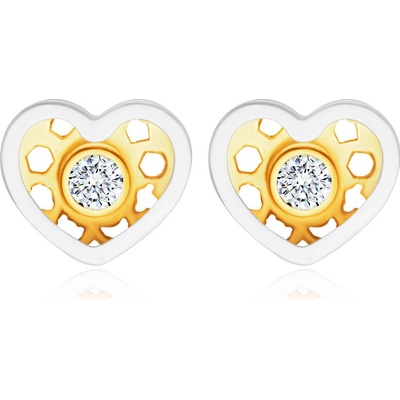 Šperky eshop Diamantové v kombinovaném zlatě srdíčko kulatý čirý briliant BT506.66