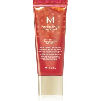 Missha M Perfect Cover ВВ крем с висока UV защита малка опаковка цвят No. 25 Warm Beige SPF 42/PA+++ 20ml