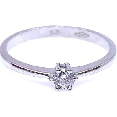 Diante Zlatý prsten s bílým kamenem 59637664