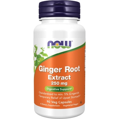 NOW NOW Ginger Root Extract 250mg, 90 Veg Capsules