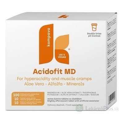 Kompava Acidofit MD Mix 2 x 10 tabliet + lakmusové papieriky 100 ks