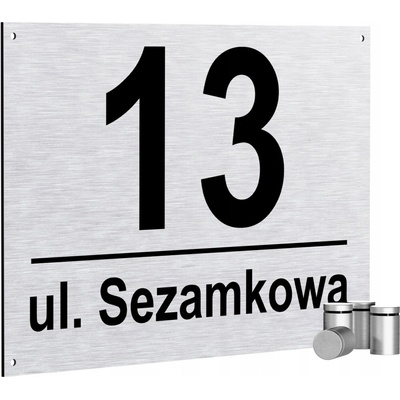 Printima Číslo Domu Na Dom Tabuľka Adresná S Číslom Domu Antracitová 40x30 4 dištančné prvky