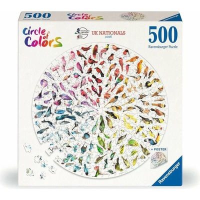 Ravensburger Okrúhle Circle of Colors Vtáky UK Nationals 500 dielov