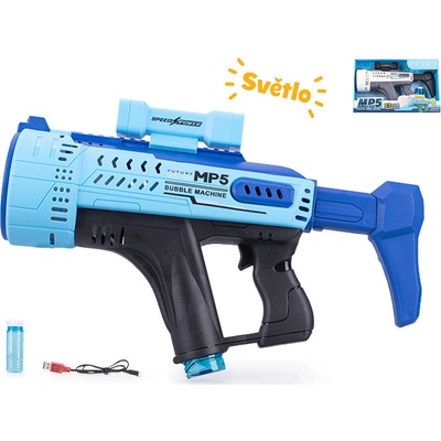 Bublifukovač pištole MP5 44cm na batérie so svetlom