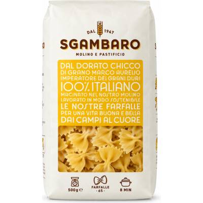 Sgambaro sušené bezvaječné těstoviny farfalle traf.al bronzo 500g