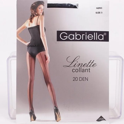 Дамски чорапогащник в черен цвят с ръб - 20 den