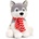 Keel Toys Keeleco, Eкологична плюшена играчка, Хъски със шалче, 25 см (SX1932)