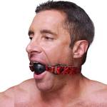 X Fun Топка за уста с отвори "luxury ball gag red