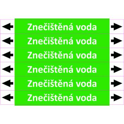 Grafiko | Znečištěná voda - dle ISO 20560 - Materiál fólie s ochrannou laminací, Rozměr aršík 6 ks 52x350mm