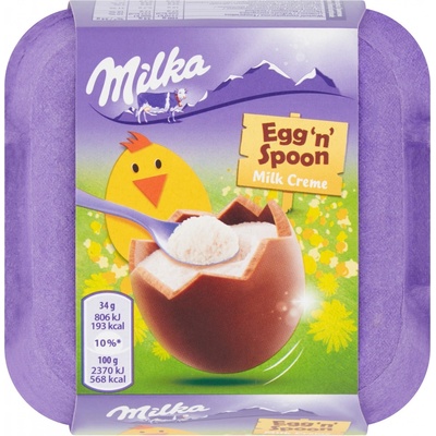 Milka Egg 'n' Spoon čokoládová vajíčka s mléčnou náplní 136 g