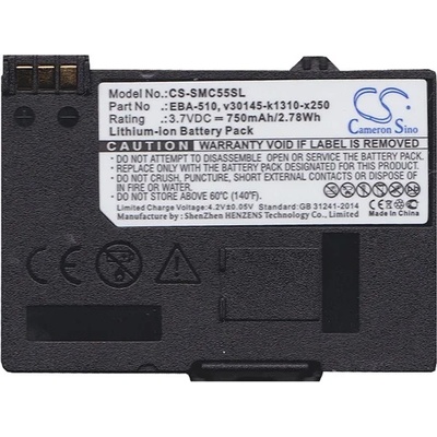 Cameron Sino Siemens C55 / S55 / A55 CAMERON SINO Li-Ion батерия 3.7V/750mAh, съвместима със Siemens EBA-510, ЧЕРНА CS-SMC55SL (CS-SMC55SL)