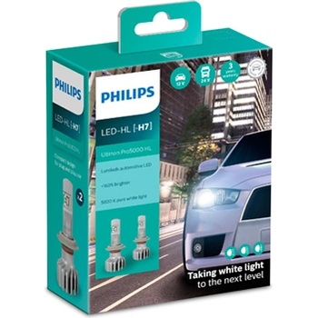 Philips Крушка, LED, фар за дълги светлини PHILIPS H7, 12/24V, 15W, 5800K, 1200lm, 2 бр