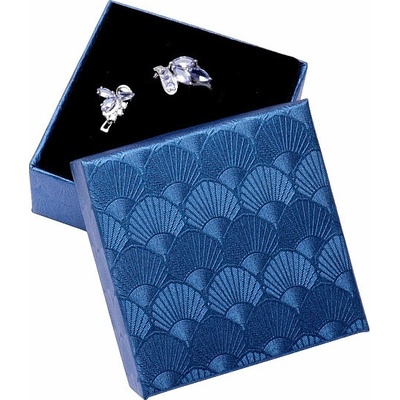 Nefertitis Papírová dárková krabička modrá na prsteny a náušnice 7,5 x 7,5 x 3,5 cm NF27070 – Zbozi.Blesk.cz