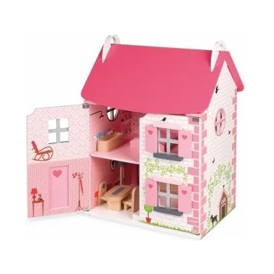 Janod - Дървена къща за кукли - Обзаведена (J06581)