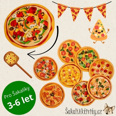 PIZZA - otočné skládačky Provedení: Polotovar - tištěný + laminovaný + potřebné doplňky