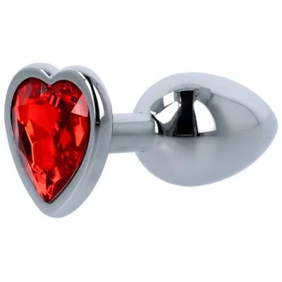 Toyz4Lovers Малък метален анален разширител-бижу с червен кристал сърце Fetish Art S
