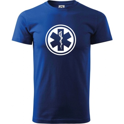 Rescue logo samostatné guľaté tričko kráľovská modrá