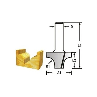 MAKITA Profilová frézastopka 8 mm,25,4x16x48 mm D-48169