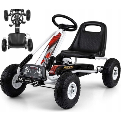 Milly Mally Dětská šlapací motokára Go kart Thor bílá – Zboží Dáma