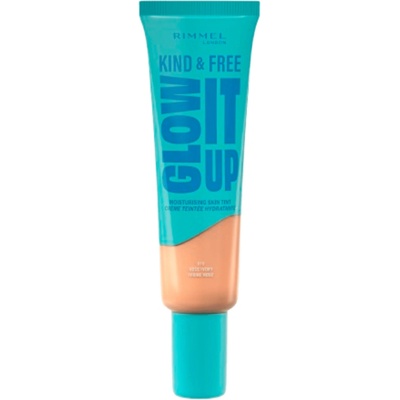 Rimmel London Kind & Free Glow It Up Moisturising Skin Tint hydratační make-up pro citlivou suchou a normální pleť 010 Rose Ivory 30 ml