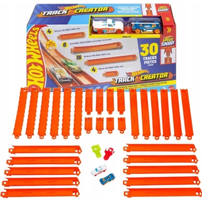 Hot Wheels Track Creator Deluxe autodráha 7,6 m + 2 auta