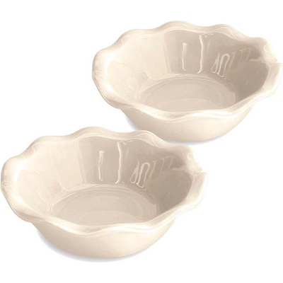 Emile Henry 2 бр малки керамични форми за пай в цвят екрю emile henry