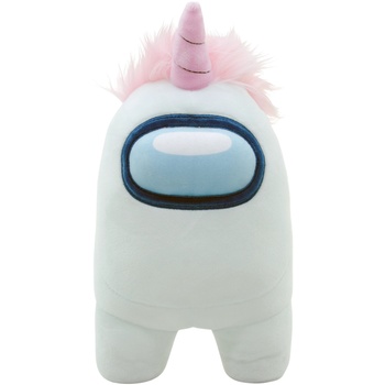 Image 1 of Плюшена фигура YuMe Games: Among Us - White Crewmate with Unicorn Hat, 30 cm (TOY-0013)