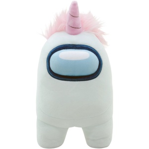  Плюшена фигура YuMe Games: Among Us - White Crewmate with Unicorn Hat, 30 cm (TOY-0013)